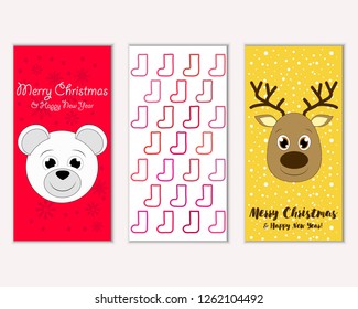 Vector illustration of winter holidays greeting cards
