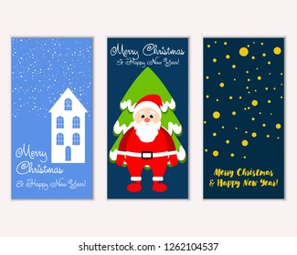 Vector illustration of winter holidays greeting cards