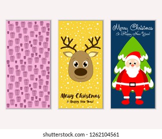 Vector illustration of winter holidays greeting cards