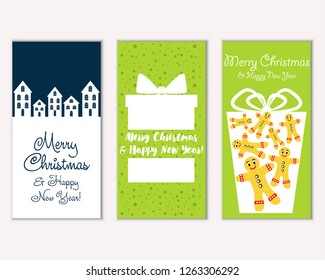 Vector illustration of winter holidays greeting cards