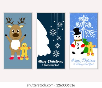 Vector illustration of winter holidays greeting cards