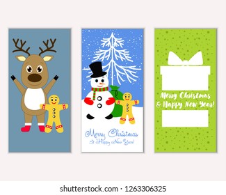 Vector illustration of winter holidays greeting cards
