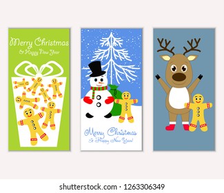 Vector illustration of winter holidays greeting cards