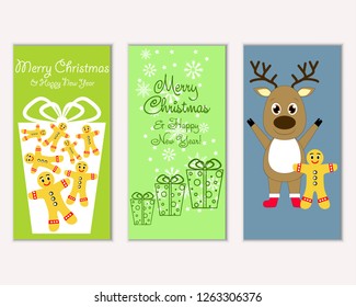 Vector illustration of winter holidays greeting cards