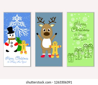 Vector illustration of winter holidays greeting cards