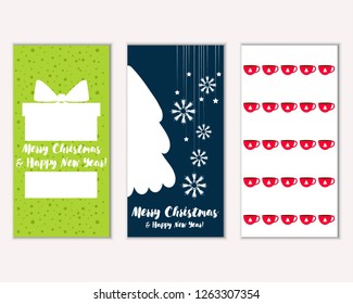 Vector illustration of winter holidays greeting cards