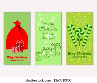 Vector illustration of winter holidays greeting cards