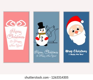 Vector illustration of winter holidays greeting cards