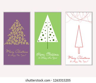 Vector illustration of winter holidays greeting cards