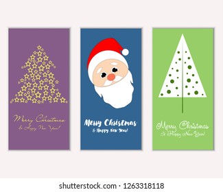 Vector illustration of winter holidays greeting cards