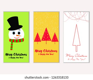 Vector illustration of winter holidays greeting cards
