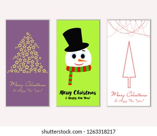 Vector illustration of winter holidays greeting cards