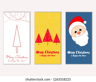 Vector illustration of winter holidays greeting cards