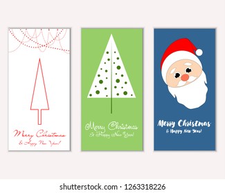 Vector illustration of winter holidays greeting cards