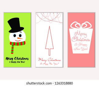 Vector illustration of winter holidays greeting cards