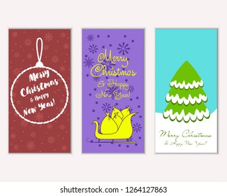 Vector illustration of winter holidays greeting cards Vector illustration of winter holidays greeting cards