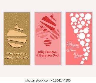 Vector illustration of winter holidays greeting cards