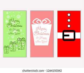 Vector illustration of winter holidays greeting cards