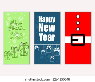 Vector illustration of winter holidays greeting cards