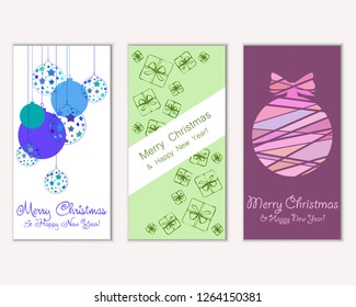 Vector illustration of winter holidays greeting cards