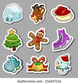 A vector illustration of winter icon sets