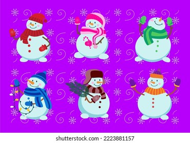 Vector illustration of a winter landscape.