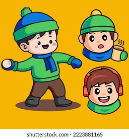 Vector illustration of a winter landscape.