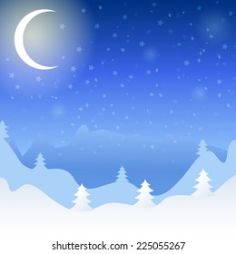 Vector illustration of winter landscape 