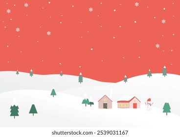 Vector illustration of winter landscape.