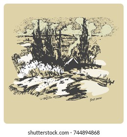 vector illustration of a winter landscape