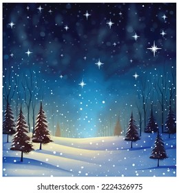 Vector illustration of winter landscape background, new year 2023