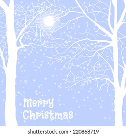 Vector illustration. Winter landscape. Merry Christmas.