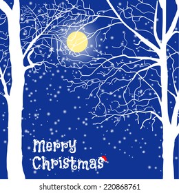 Vector illustration. Winter landscape. Merry Christmas.