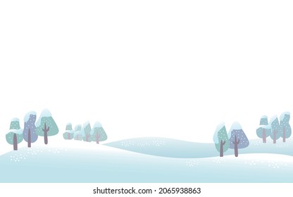 Vector illustration of winter landscape with snow.