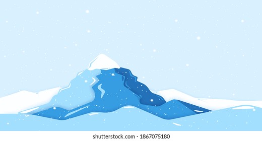 Vector illustration of winter landscape with snowflakes