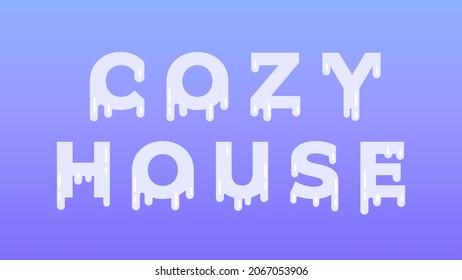 Vector illustration of winter lettering. Postcard motif