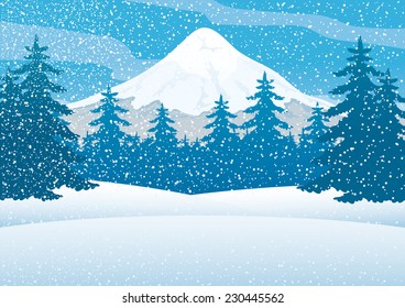 Vector illustration. Winter nature.