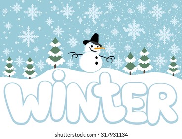 Vector illustration. Winter nature.
