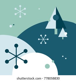 Vector illustration of winter night