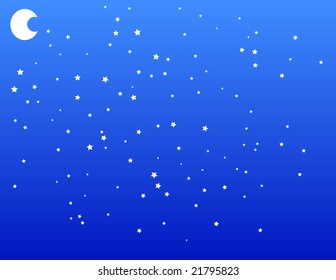 vector illustration of a winter night scene