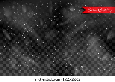 Vector Illustration. Winter Overlay For Use On Dark Backgrounds. Snowfall. Blizzard. Frost. Snowy Top Background. Template For Wallpapers, Web Pages, Posters. Snow Storm Concept