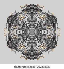 Vector illustration. Vector winter pattern. Abstract background with Floral Elements. Design on gray background.