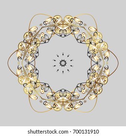 Vector illustration. Winter pattern made of snowflake on gray background. Flat lay. Winter concept.
