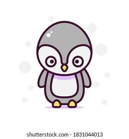 Vector illustration of Winter Penguin