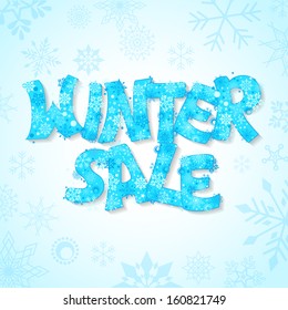 vector illustration of Winter Sale background with snowflake