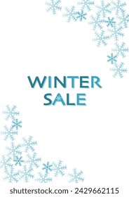 Vektor-Illustration des Winterverkaufs Hintergrund. Blaues Schneeflocken-Muster. Design für Banner, Flyer, Tapeten, etc.