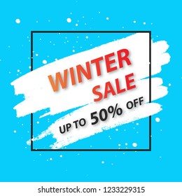 Vector illustration of winter sale banner for webpage and advertising.