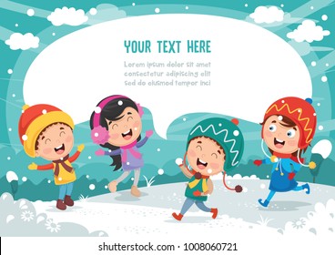 Vector Illustration Of Winter Scene