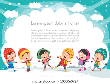 Vector Illustration Of Winter Scene