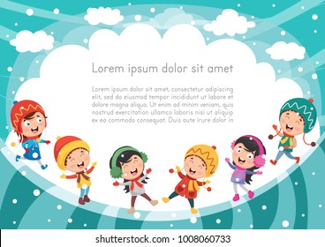 Vector Illustration Of Winter Scene